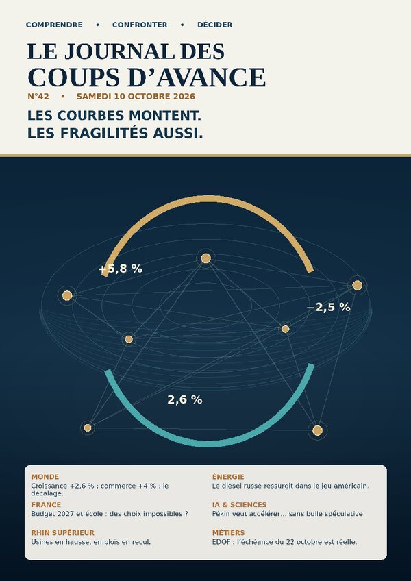 Couverture du Journal des coups d'avance n°42, Samedi 10 octobre 2026
